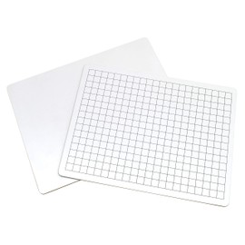 Pacon® Grid Whiteboard, 2-Sided, 1/2" Grid/Plain, 1/2" Grid Ruled 9" x 12", 25 Boards