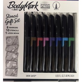 BIC BodyMark Temporary Tattoo Markers & Stencil Kit and Inspiration Book