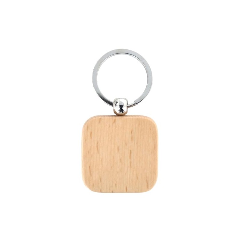 keepdrum Bass Clef Key Ring Wooden Square Gift for Musicians,