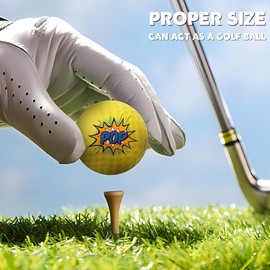 Mile High Life Practice Golf Balls, 12 Pack Foam Balls, Unique Patterns Golf Balls, Novelty Golf Present for Men, Women（Yellow）