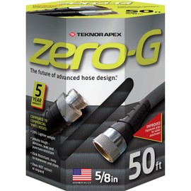 zero-G 4001-50 - Manguera de jardín ligera, ultra flexible, duradera, sin torceduras, 5/8 pulgadas por 50 pies, color negro