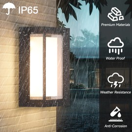 2 Pack Outdoor Wall Lights Exterior/Interior LED 24W Adjustable 3-Color 2100LM IP65 Sconces Lights Waterproof Modern Outdoor Porch Lighting Fixtures Aluminum Wall Lights Compatible with Dimmers