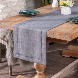 ARTABLE Simple Table Runner Modern Table Runner Rectangle Vintage Table Runner for Home Wedding Elegant Table Decoration (Dark Grey, 35 x 140 cm)