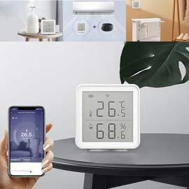 WiFi Thermometer Hygrometer, Room Thermometer Hygrometer, Digital Temperature Humidity Sensor Monitor, Wireless Temperature Humidity Sensor Monitor with App Control for Room Baby Indoor Garage