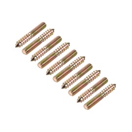 METALLIXITY 15pcs Double Head Screws (M8x50mm) Hanger Bolts Carbon Steel Self Tapping Double Sided Screws for Home Repair