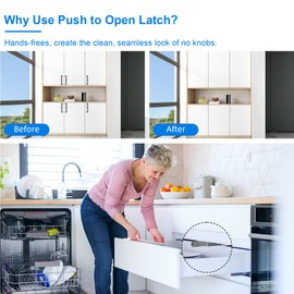 Push to Open Door Catches Jiayi 6 Pack Cupboard Magnetic Push Catch Latch Release for Kitchen Closet Door Closing Cabinet Push Open Touch Push Close Drawer Opener Wardrobe Closure Closer