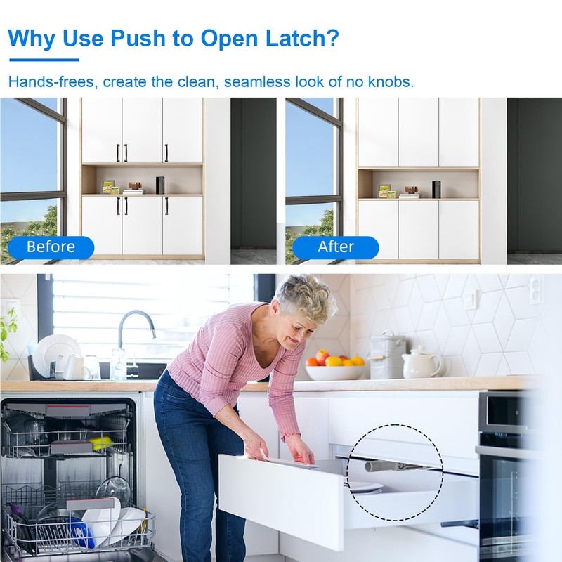 Push to Open Door Catches Jiayi 6 Pack Cupboard Magnetic