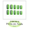 IMSOHOT Medium Press on Nails Square Fake Nails Green Matte