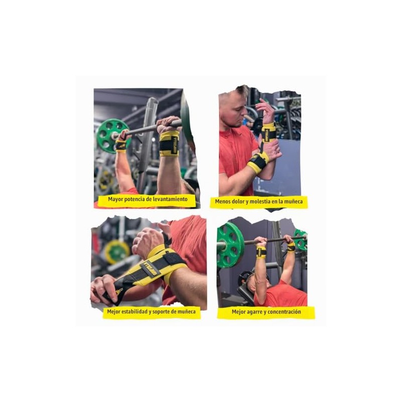 GRIPZILLA - Muñequeras para levantamiento de pesas para hombres y
