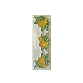 Italian hand-painted lemon ceramic number tiles 10 x 3.3 cm with the option of frames (Single end piece)