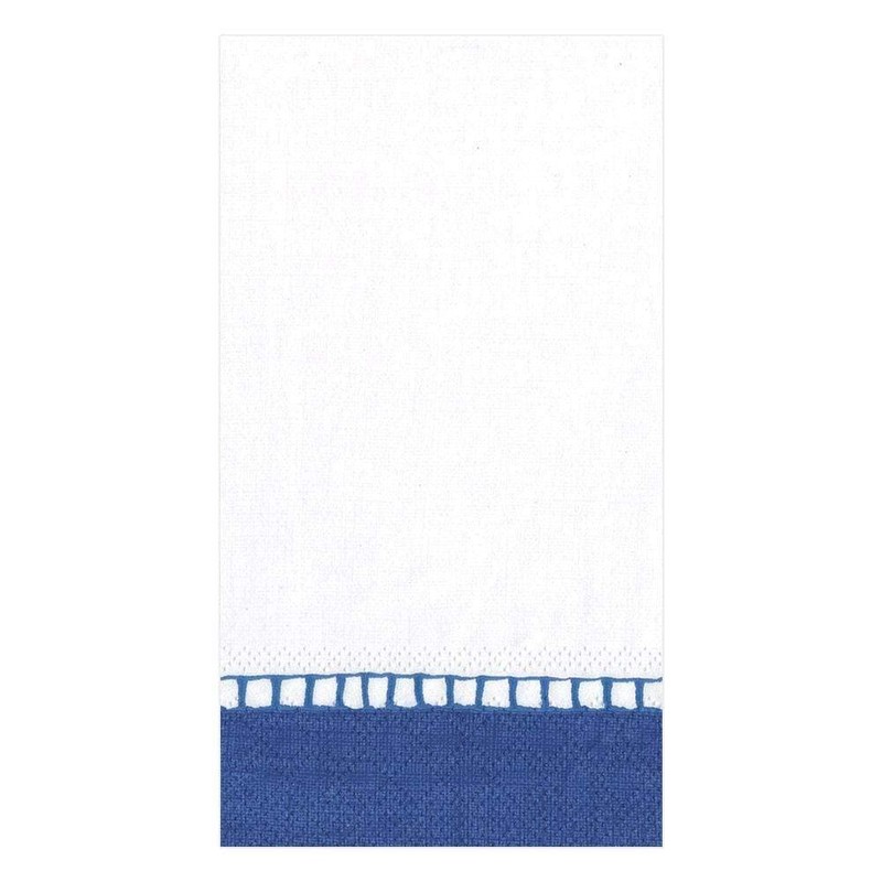 Caspari Entertaining Linen Paper Guest Towels, Marine Blue, Pack of