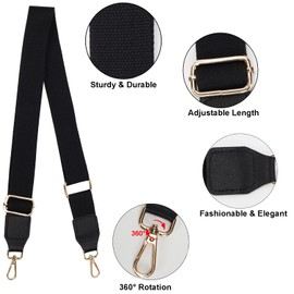 FLYAMAPIRIT Adjustable Shoulder Strap for Bags, 1.5 Inch Wide Bag Strap DIY Accessories for Handbags, Tote Bags and Crossbody Bags (Black)