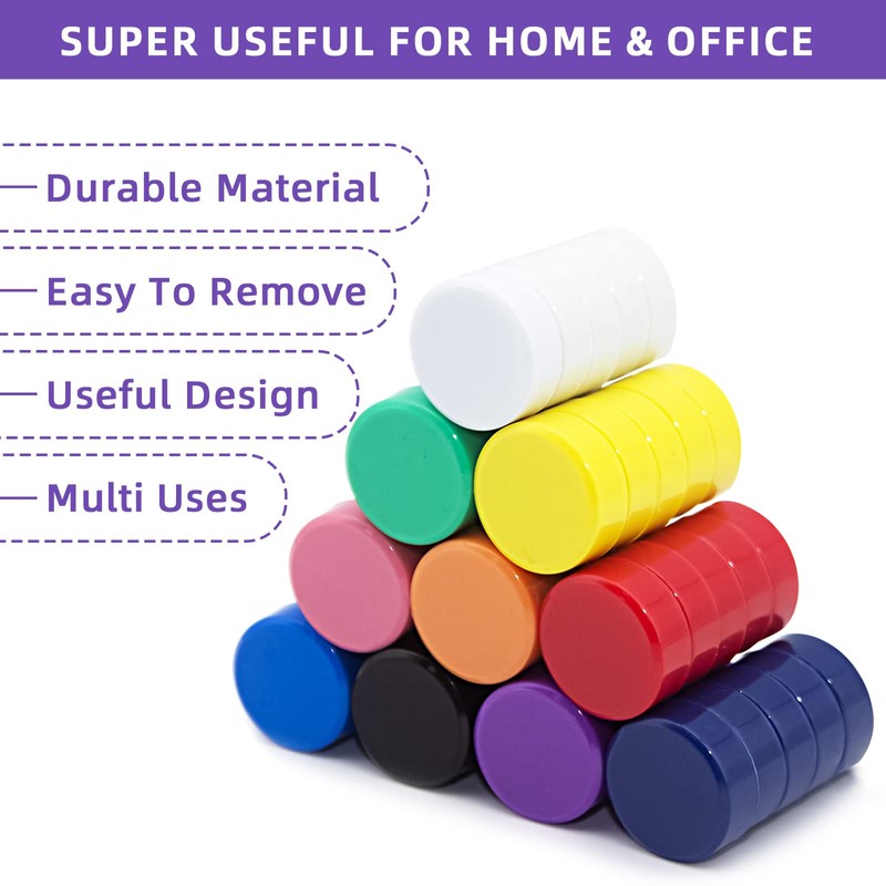 DIFIT Fridge Magnets, Magnets for Whiteboard, 100PCS 10 Colors, Small