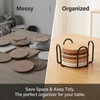 HANLANXUE 16 Pack Metal Coaster Holder, 4 Inch Black Iron