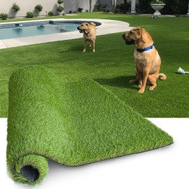 Cestavie Artificial Grass Turf Rug 8x8 Ft, 1.77" Thickness Astroturf Fake Grass Carpet, Indoor Outdoor Use for Pets, Patio, Balcony, Deck,Dog Training with Drainage