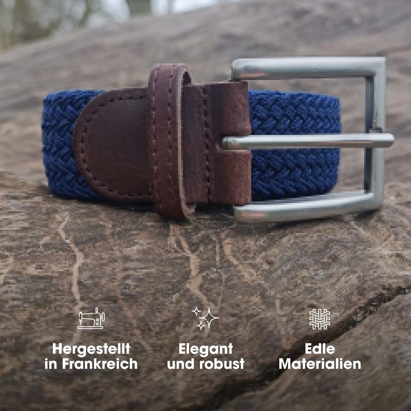 Pierrot Men's Braided Belt, Fabric Belt, Stretch Belt, Braided Belt,
