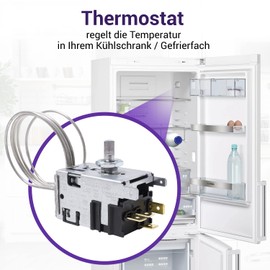 Vioks.pro Fridge Thermostat Replacement for Gorenje 596279 Thermostat 077B6738 with 800 mm Capillary Tube 3 x 6.3 mm AMP for Gorenje Fridge