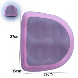 Wzenclave Hot Tub Booster Cushion Inflatable Spa Cushion w/Suction Cups Bathtub Pillow Soft Seat Back Support Tub Booster Pad Massage Spa Seats for Adults (Pink)