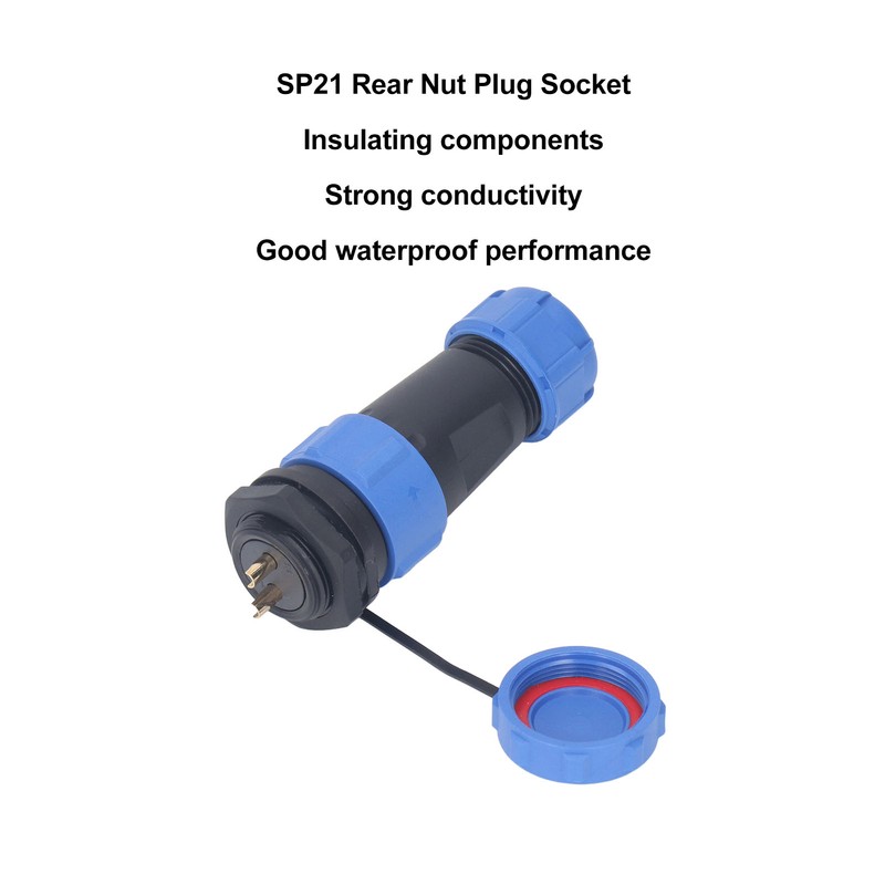 3 Pcs SP21 Aviation Connector 2 Pin IP68 Waterproof Rear