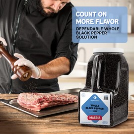 Dependable Foods Whole Black Peppercorns – 5 Lb. Bulk Jar – Premium Grade Pepper corns Spice - 100% Natural, Non-GMO, Salt-Free Seasoning | Kosher, Allergen-Free