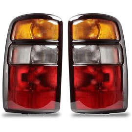 Tail Light Compatible With 2000-2006 Chevy Tahoe Suburban GMC Yukon YuKon XL 1500 2500 Driver and Passenger Side Black Edge w/o Bulbs Replace:15224278,1522427923141275