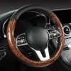 BANLIE Wood Grain Steering Wheel Cover Microfiber Leather Breathable Anti