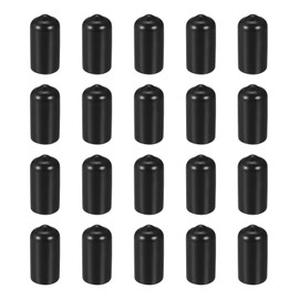 DMiotech 20 Pack 10mm ID Black Screw Thread Protectors Rubber End Caps Bolt Covers for Screw Bolt Furniture Pipe