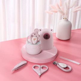 Baby Nail Clippers Set with Cute Case, Infant Fingernail and Toenail File Kit for Newborn Manicure and Pedicure, New Mom Grooming Gift