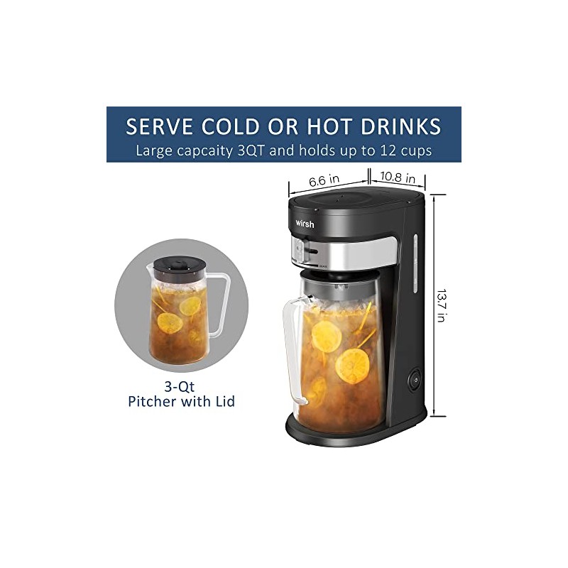 3QT Glass Pitcher for Wirsh Iced Tea & Coffee Maker