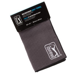 PGA Tour - Golf Towel, Premium Microfibre Towel, Bag-loop, 38” x 16”, Golf Accessories, Asphalt, OS