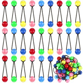Jutom 24 Pieces Hair Ties 20mm Hair Balls Bubble Ponytail Holders for Girls double Bead Bubble Hair Ties Colorful 80s 90s Hair Elastic Accessories for Baby Toddler(Cute Color)