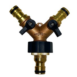 GA435 2-Way Splitter with 3 x 1/2 Inch Connectors for Hose Couplings Plug System Hose Connection
