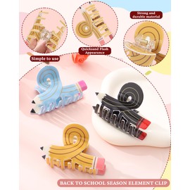 HAIMEIKANG 3Pcs Pencil Hair Claw Clips Back to School Teacher Clips