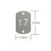 Rectangular Hollowed Stainless Steel Number Tags Key Tags with Two