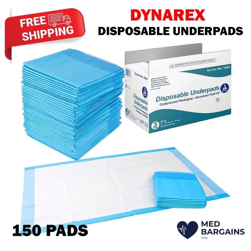dynarex Dynarex Medical-Grade Patient Bed Underpads 23" x 36" Puppy