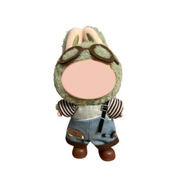 17cm (6.7") Plush Doll Clothes Set - 4Pcs Doll Outfit with Glasses, Tee, Overalls & Shoes, Doll Clothes Accessories Clothes Clothes Designer Doll Closet Clothes for Doll