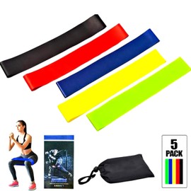 Premium Resistance Bands Set, Elastic Fitness Bands, Elastic Loops with 5 Tensile Levels Mini Fitness & Loop Exercise Band for Men & Women Full Body Workout Equipment for Gym, Home and Yoga