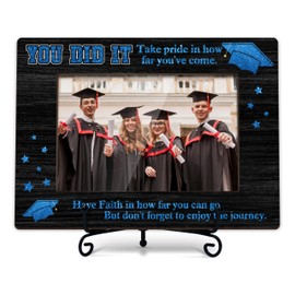ZIIUFRN Graduation Picture Frame, 2025 Graduation Photo Frames with Iron Stand, Graduation Gifts for Her Him, You Did It College Grad Keepsake (Fit 4x6 Photos)-C03