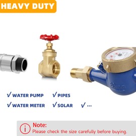 1-1/4" NPT Brass Gate Valve, Heavy Duty Female x Female Thread Manual Rotary Sluice Valve with Wheel Handle for Water, Oil, Gas, Industrial Plumbing, and HVAC Systems (1-1/4", DN32)