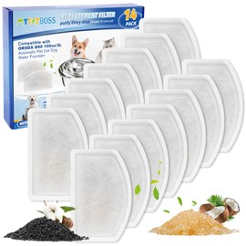 MyfatBOSS Cat Water Fountain Filter for ORSDA D60 100oz/3L Cat Water Fountain, 14 Pack Pet Fountain Filter Replacement Cat Fountain Filter Replacement for Automatic Pet Dog Water Dispenser