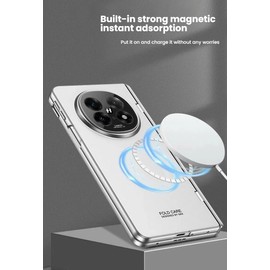 Case Foldable with Oppo Find N5, Built-in Strong Magnet and Stand, Including Hinge Protection and Lens Protection, Front Protective Film Case (Black)