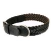 Leather Dog Collar in smooth cow leather in black plaited