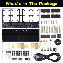 Soldering Practice Kit, 4-Bit Digital Clock Kit with Lighting Adjustment, Soldering Projects Alarm Clock DIY Electronic Kits for Adult Teens Learning Creative Present