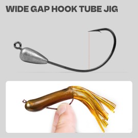 Tube Jig Heads for Bass Fishing 1/4oz with 4/0 Hooks (15 PCs)