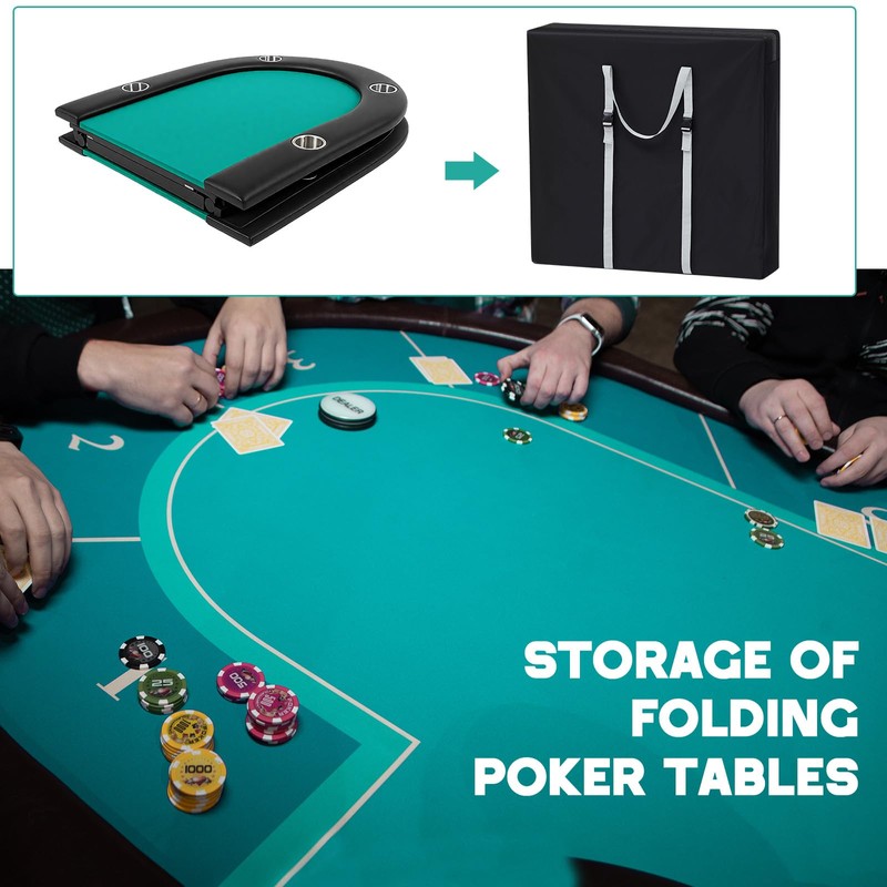 Vincreem Folding Poker Table Bag 1680D Oxford Fabric Waterproof Portable