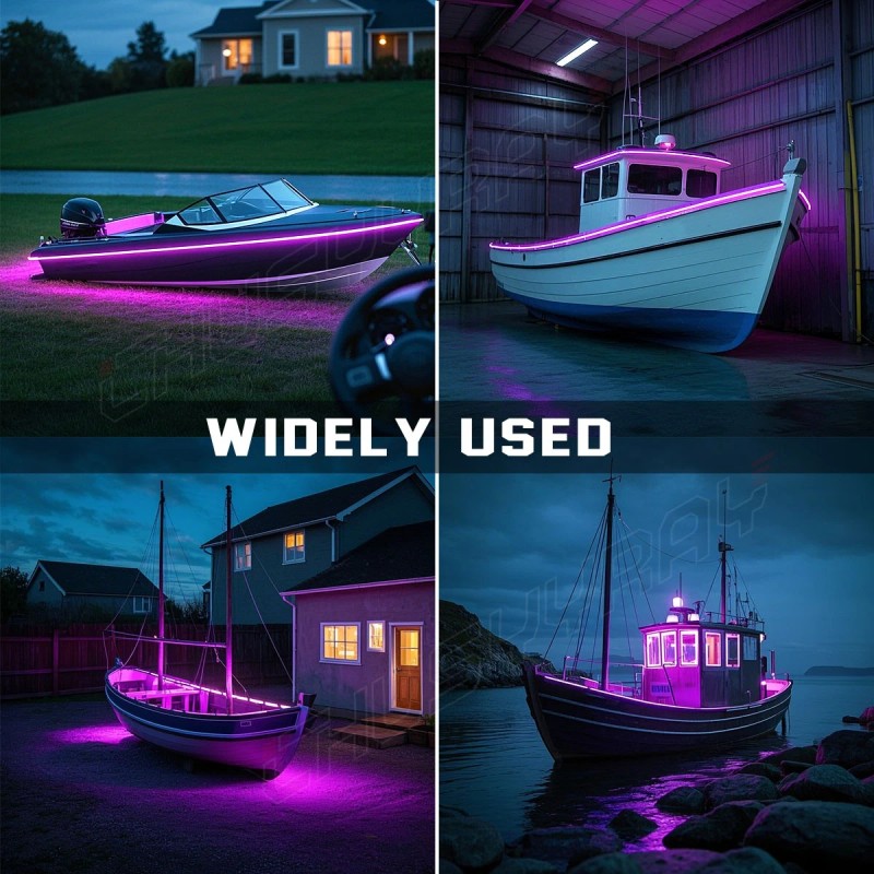 CHUSYYRAY PURPLE LED Boat Light Strip Deck Waterproof 12v Bow