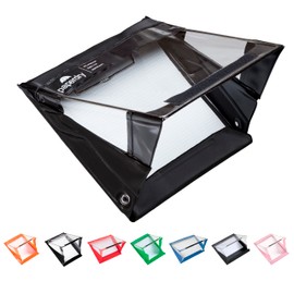 Waterproof Clipboard A5 Half Letter Landscape by Paperdry, Black, Superior PVC Plastic with Cold Protection, Outdoor Covered Clip Board with Storage, for Golf Scorecards