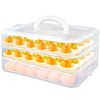Jgalnim 3 Layer Deviled Egg Trays Containers with Lid,Plastic Refrigerator