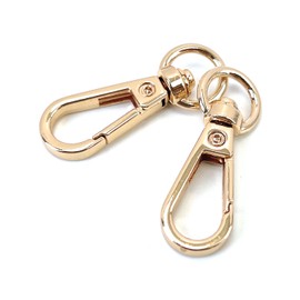 VersaKits 10 Pcs Heavy Duty Swivel Clips 3/8 Inch Light Gold Round Tail D Ring Lobster Claw Clasps Trigger Snap Hooks for Purse Bag Keychain