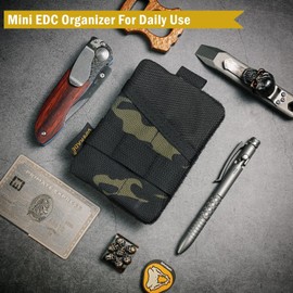VIPERADE VE15 Mini EDC Pouch, Small EDC Organiser Bag with 3 Pockets, Mini EDC Tool Bag with Velcro Area, Small Multitool Organiser, Backpack, Additional Bag, Black Camouflage